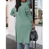 image:imageANRABESS Womens Long Cardigan Sweater 2026 Fall Fashion Casual Oversized Knit Open Front Coatigan Jacket Coat OutfitsGray Green