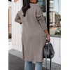 image:imageANRABESS Womens Long Cardigan Sweater 2026 Fall Fashion Casual Oversized Knit Open Front Coatigan Jacket Coat OutfitsGrey Khaki