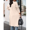 image:imageANRABESS Womens Long Cardigan Sweater 2026 Fall Fashion Casual Oversized Knit Open Front Coatigan Jacket Coat OutfitsLight Pink
