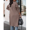 image:imageANRABESS Womens Long Cardigan Sweater 2026 Fall Fashion Casual Oversized Knit Open Front Coatigan Jacket Coat OutfitsNutmeg