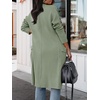 image:imageANRABESS Womens Long Cardigan Sweater 2026 Fall Fashion Casual Oversized Knit Open Front Coatigan Jacket Coat OutfitsOlive