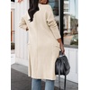 image:imageANRABESS Womens Long Cardigan Sweater 2026 Fall Fashion Casual Oversized Knit Open Front Coatigan Jacket Coat OutfitsParchment