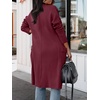 image:imageANRABESS Womens Long Cardigan Sweater 2026 Fall Fashion Casual Oversized Knit Open Front Coatigan Jacket Coat OutfitsWine Red