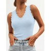 image:imageANRABESS Womens Summer V Neck Tank Tops Sleeveless Sweaters  Scalloped Knit Shirts Soft Wool Blend Slim Fit Cute Casual Going Out Outfits Work Beach Resort Wear Fall Layer ClothingLight Blue