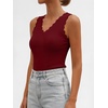 image:imageANRABESS Womens Summer V Neck Tank Tops Sleeveless Sweaters  Scalloped Knit Shirts Soft Wool Blend Slim Fit Cute Casual Going Out Outfits Work Beach Resort Wear Fall Layer ClothingWine Red
