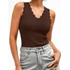image:imageANRABESS Womens Summer V Neck Tank Tops Sleeveless Sweaters  Scalloped Knit Shirts Soft Wool Blend Slim Fit Cute Casual Going Out Outfits Work Beach Resort Wear Fall Layer ClothingChocolate Brown