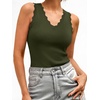 image:imageANRABESS Womens Summer V Neck Tank Tops Sleeveless Sweaters  Scalloped Knit Shirts Soft Wool Blend Slim Fit Cute Casual Going Out Outfits Work Beach Resort Wear Fall Layer ClothingArmy Green