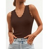 image:imageANRABESS Womens Summer V Neck Tank Tops Sleeveless Sweaters  Scalloped Knit Shirts Soft Wool Blend Slim Fit Cute Casual Going Out Outfits Work Beach Resort Wear Fall Layer ClothingChocolate Brown
