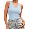 image:imageANRABESS Womens Summer V Neck Tank Tops Sleeveless Sweaters  Scalloped Knit Shirts Soft Wool Blend Slim Fit Cute Casual Going Out Outfits Work Beach Resort Wear Fall Layer ClothingLight Blue