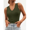 image:imageANRABESS Womens Summer V Neck Tank Tops Sleeveless Sweaters  Scalloped Knit Shirts Soft Wool Blend Slim Fit Cute Casual Going Out Outfits Work Beach Resort Wear Fall Layer ClothingArmy Green