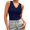 image:imageANRABESS Womens Summer V Neck Tank Tops Sleeveless Sweaters  Scalloped Knit Shirts Soft Wool Blend Slim Fit Cute Casual Going Out Outfits Work Beach Resort Wear Fall Layer ClothingNavy Blue