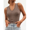 image:imageANRABESS Womens Summer V Neck Tank Tops Sleeveless Sweaters  Scalloped Knit Shirts Soft Wool Blend Slim Fit Cute Casual Going Out Outfits Work Beach Resort Wear Fall Layer ClothingCoffee