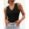 image:imageANRABESS Womens Summer V Neck Tank Tops Sleeveless Sweaters  Scalloped Knit Shirts Soft Wool Blend Slim Fit Cute Casual Going Out Outfits Work Beach Resort Wear Fall Layer ClothingBlack