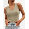 image:imageANRABESS Womens Summer V Neck Tank Tops Sleeveless Sweaters  Scalloped Knit Shirts Soft Wool Blend Slim Fit Cute Casual Going Out Outfits Work Beach Resort Wear Fall Layer ClothingAlmond