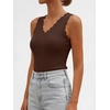 image:imageANRABESS Womens Summer V Neck Tank Tops Sleeveless Sweaters  Scalloped Knit Shirts Soft Wool Blend Slim Fit Cute Casual Going Out Outfits Work Beach Resort Wear Fall Layer ClothingChocolate Brown