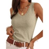 image:imageANRABESS Womens Summer V Neck Tank Tops Sleeveless Sweaters  Scalloped Knit Shirts Soft Wool Blend Slim Fit Cute Casual Going Out Outfits Work Beach Resort Wear Fall Layer ClothingAlmond