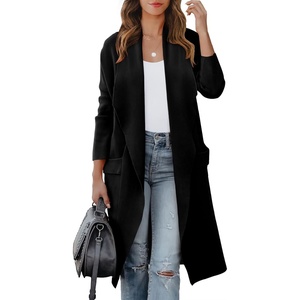 image:imageANRABESS Womens Long Cardigan Sweater 2026 Fall Fashion Casual Oversized Knit Open Front Coatigan Jacket Coat OutfitsBlack