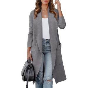 image:imageANRABESS Womens Long Cardigan Sweater 2026 Fall Fashion Casual Oversized Knit Open Front Coatigan Jacket Coat OutfitsGray