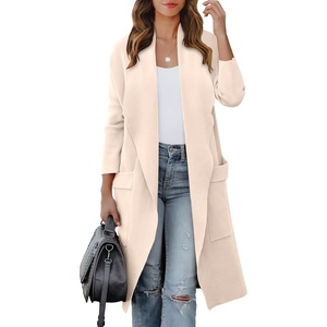 image:imageANRABESS Womens Long Cardigan Sweater 2026 Fall Fashion Casual Oversized Knit Open Front Coatigan Jacket Coat OutfitsLight Pink