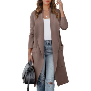 image:imageANRABESS Womens Long Cardigan Sweater 2026 Fall Fashion Casual Oversized Knit Open Front Coatigan Jacket Coat OutfitsNutmeg