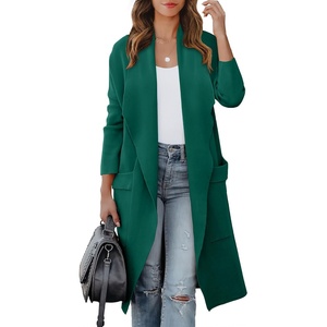 image:imageANRABESS Womens Long Cardigan Sweater 2026 Fall Fashion Casual Oversized Knit Open Front Coatigan Jacket Coat OutfitsOpal Green
