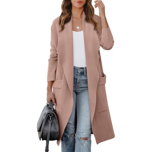 image:imageANRABESS Womens Long Cardigan Sweater 2026 Fall Fashion Casual Oversized Knit Open Front Coatigan Jacket Coat OutfitsPeach Khaki