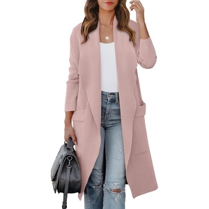 image:imageANRABESS Womens Long Cardigan Sweater 2026 Fall Fashion Casual Oversized Knit Open Front Coatigan Jacket Coat OutfitsPink